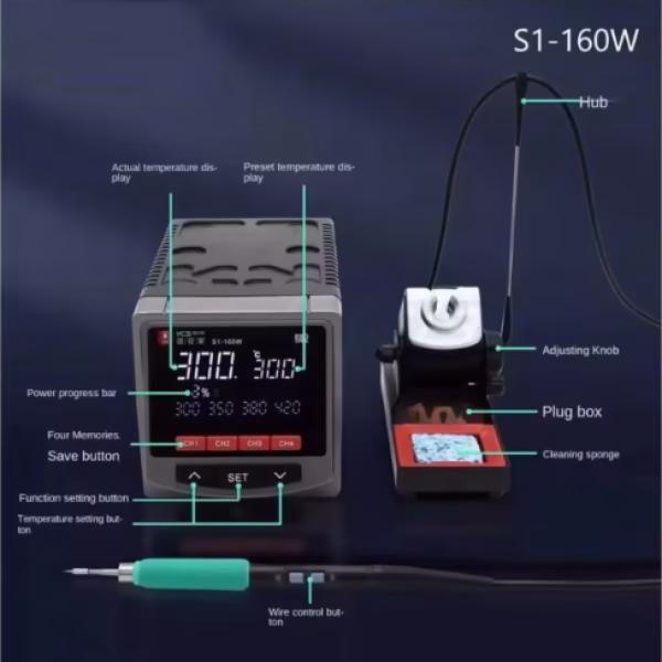 YCS S1-160W Soldering Iron Soldering Station Compatible with 245/210/115 Repair Welding Station 120W Tools Set